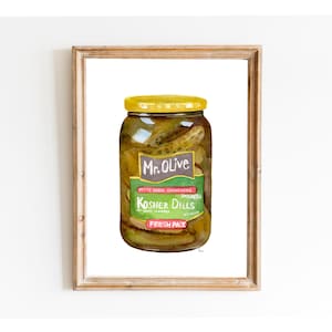 Gurkenglas Kunstdruck, Aquarell Malerei, Pickle Liebhaber Geschenk, Foodie Wand Dekoration, Street Food Poster, Pickle Wohnkultur, Bauernhaus Beizen
