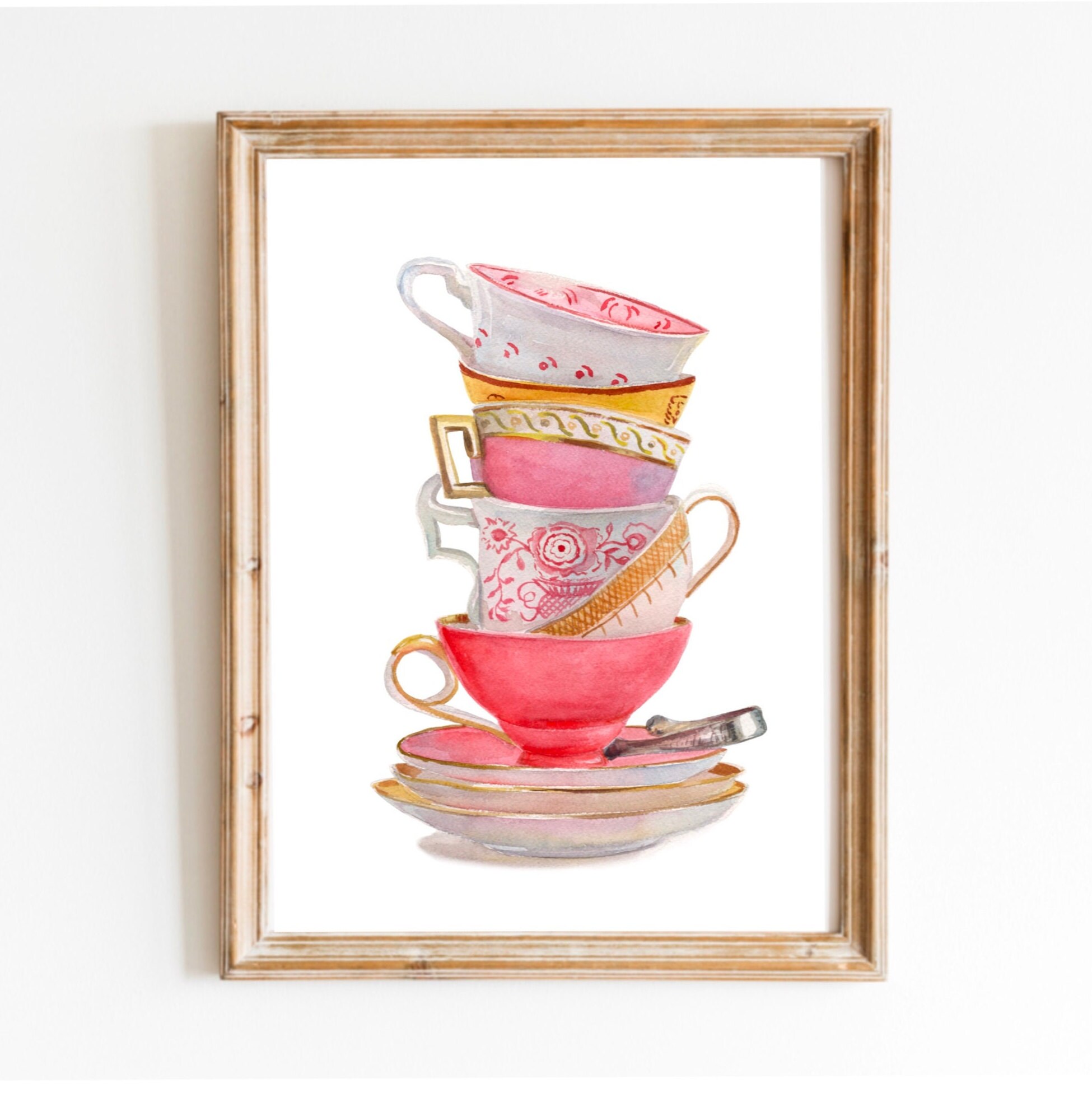Tea Cup Wall Art Watercolor Painting Print Tea Lovers Gift - Etsy