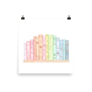 Classic Books Library Watercolor Painting, Story Book Art, Books Watercolor, Book Lover Art, Vintage Book Print, Book Painting, Book Gift