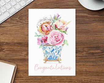 Carte de vœux Cartes faites à la main Aquarelle Cartes de félicitations Cartes d’appréciation mignonne Carte de remerciement Jardin Botanique Carte de fleurs Cartes d’aquarelle