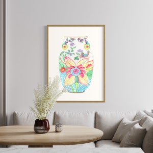 Chinoiserie Vase Art Watercolor Painting Chinoiserie Chic - Etsy