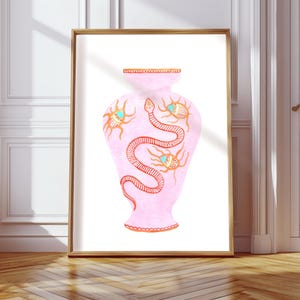 Pink Chinoiserie Vase, Watercolor Painting, Pink Ginger Jar Art, Trendy Wall Art, Chinoiserie Painting, Girl Bedroom Decor, Pink And White