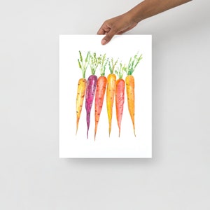 Carrot Watercolor Painting Vegetable Wall Art Food Art Print Garden Kitchen Art Print Easter Carrot Art Print