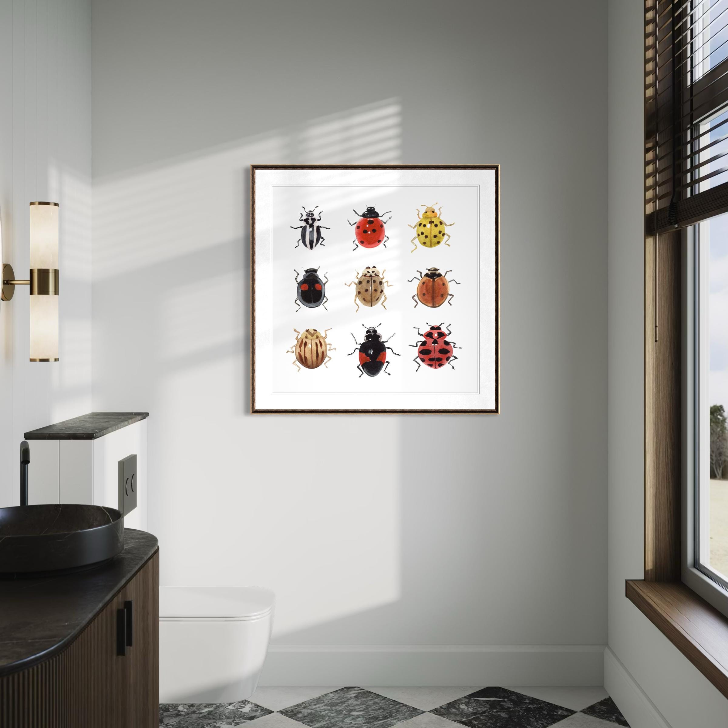 Ladybug Watercolor Art Print Insect Illustration Nature Wall Decor - Etsy
