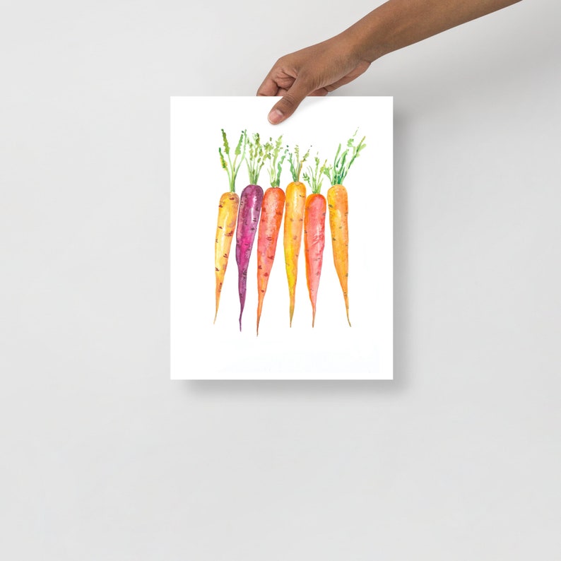 Carrot Watercolor Painting Vegetable Wall Art Food Art Print Garden Kitchen Art Print Easter Carrot Art Print