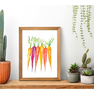 Carrot Watercolor Painting Vegetable Wall Art Food Art Print Garden Kitchen Art Print Easter Carrot Art Print Garden Fruits Prints Art Print image 6