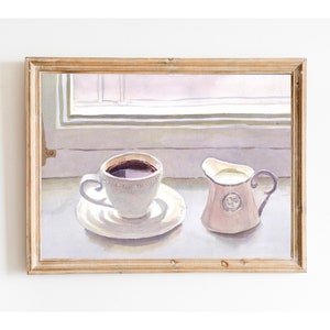 Tazze da tè Arte da cucina Arte da parete Decorazione da parete per cucina Tazze da tè vintage Decorazione per festa del tè Arte da parete Amanti del tè Arte da parete ad acquerello Tazze