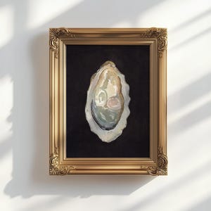Stampa artistica OYSTER, acquerello, stampa artistica da parete senza cornice, decorazione da parete per cucina, arte costiera, stampa di natura morta con ostriche