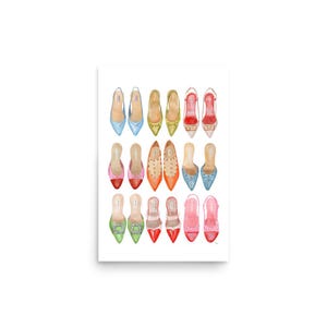 Designer Shoes Art Print, Fashion Art, Watercolor Painting, Gift For Her, Luxury Poster, Fancy Shoes