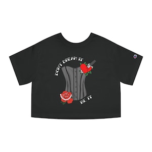 Cropped Rocky Horror Inspired Champion® shirt, Dr. Frank-n-Furter Tribute tee, Front and Back printed tshirt, Halloween Picture Show Graphic