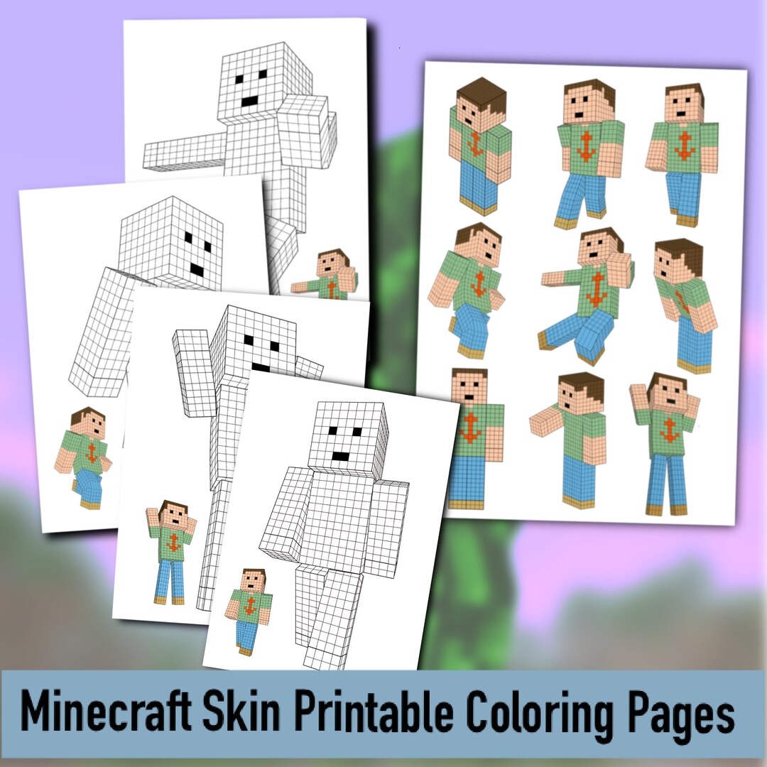 Coloring Page Minecraft Coloring Page Printable Minecraft Skin - Etsy ...