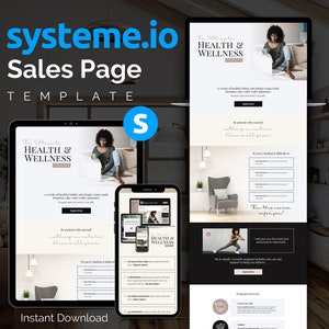 Boho Neutral Systeme.io Sales Page Template Systemeio Course Landing Page Systeme io Sales Funnel Coach Template Beige Systeme.io Template