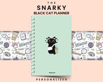 Stylish Organization For Women Funny Undated Weekly Cat Planner Unique Gift For Her Sticker Sheet Planner Dots Monthly Tabs Weekly Layout