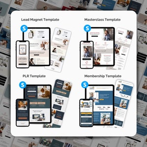 Systeme.io template bundle Systemeio bundle opt-in lead magnet tripwire sales page Systeme io template Masterclass Template PLR Template membership
Coaching funnel template Online Course sales page Template mockup, done for you Pinterest landing page