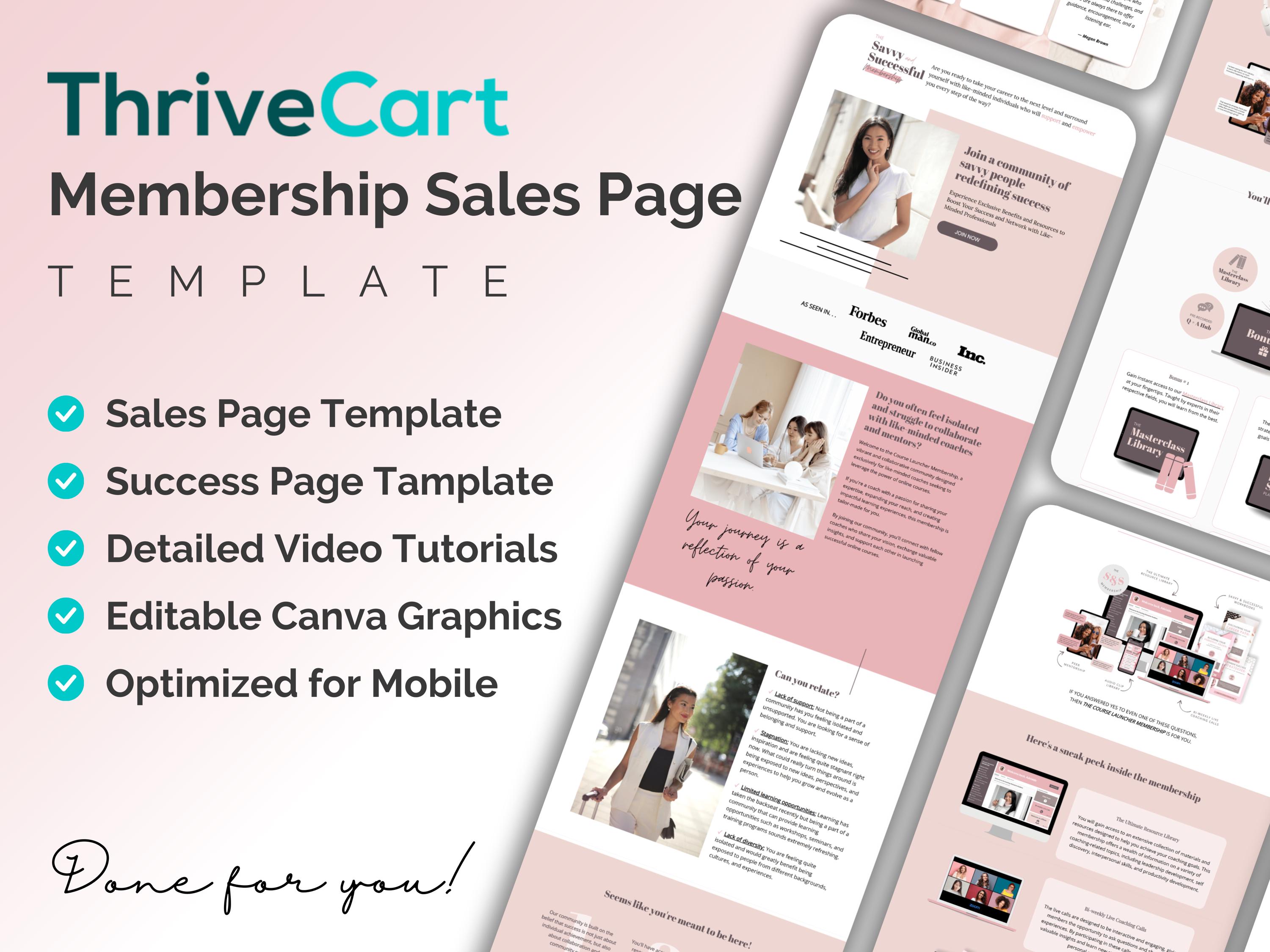 Thrivecart Membership Template Long Form Sales Page Template Thrivecart ...