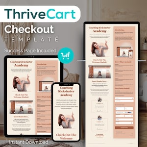 ThriveCart-kassasjabloon ThriveCart-sjabloon Coachingsjabloon Roze kassasjabloon Cursusbestemmingspagina Online cursus-verkooptrechter