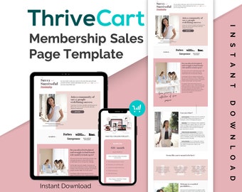 ThriveCart Membership Template Long Form Sales Page Template ThriveCart Online Membership Template Membership Landing Page Membership Site