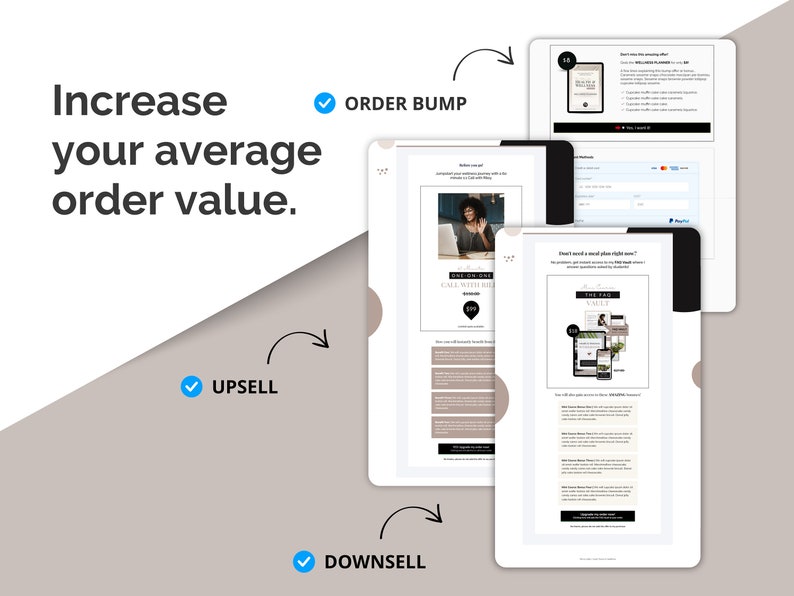 Systeme.io template bundle Systemeio bundle opt-in lead magnet tripwire sales page Systeme io template Masterclass Template PLR Template membership
Order bump upsell downsell landing page