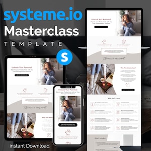 Systeme.io Masterclass Sales Page Template Systemeio Bootcamp Landing Page Systeme io Sales Funnel Coaching Template Red Systeme.io Template