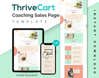 ThriveCart Sales Page Template Course Sales Page Template ThriveCart Template Course Landing Page Online Course Sales Funnel Coach Template