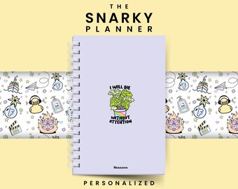 Snarky Undated Personalized Planner With Habit Tracker Meal Planner Gift Idea For Her Stationery Decorative Stickers with Monthly Tabs