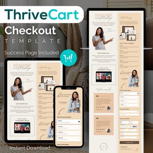 ThriveCart Checkout Template ThriveCart Template Coaching Template Kurs Checkout Template natürlich Landing Page Online Kurs Verkaufstrichter