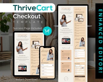 ThriveCart Checkout Template ThriveCart Template Coaching Template Course Checkout Template Course Landing Page Online Course Sales Funnel