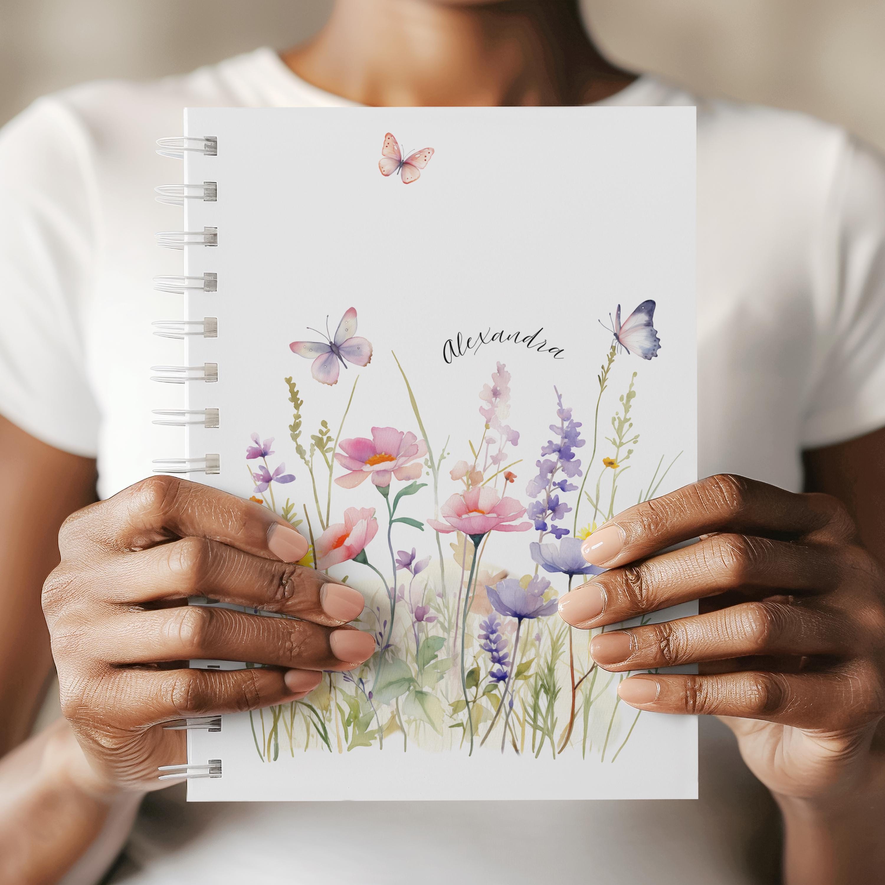 Colourful Wildflower Floral Bullet Journal Notebook Personalized Stationery Gift For Her Spring Stationery Mother's Day Gift for Bridesmaids