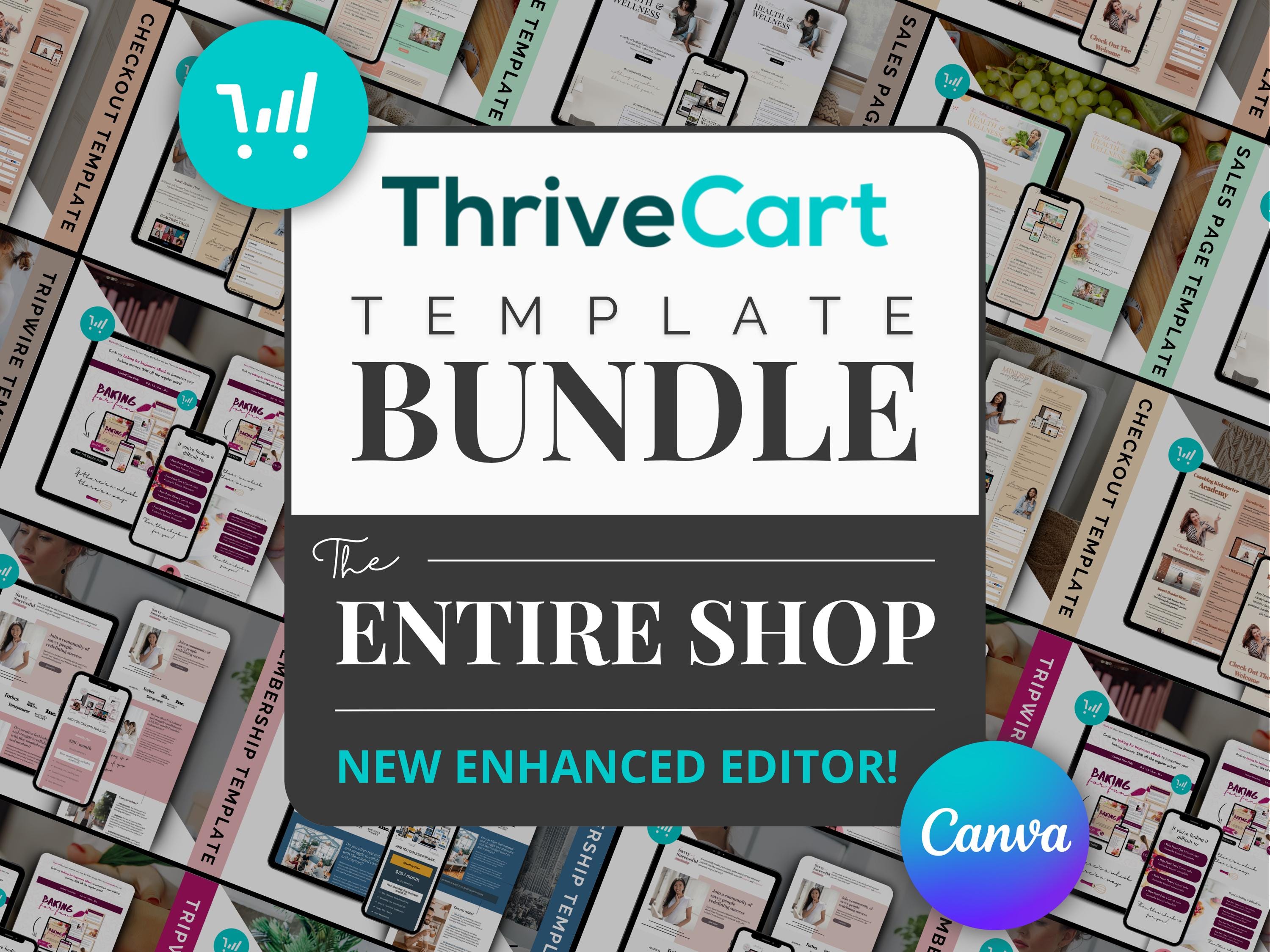 ThriveCart Template Bundle The Entire Shop Checkout Tripwire Sales Page Membership Lead Magnet Templates Landing Page Course Sales Funnel