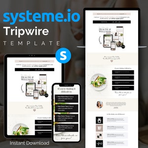 Boho Neutral Systeme.io Tripwire Template Coaching Systeme io Funnel Template Systemeio Upsell Downsell Tripwire Sales Page Template