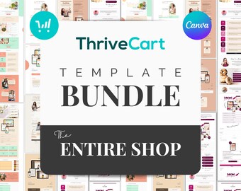 ThriveCart Template Bundle The Entire Shop Checkout Tripwire Sales Page Membership Lead Magnet Templates Landing Page Course Sales Funnel