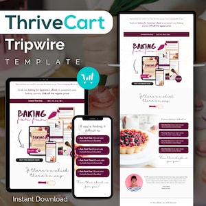 ThriveCart Tripwire Template Tripwire Sales Page Template Purple ThriveCart Template Course Landing Page Online Course Sales Funnel