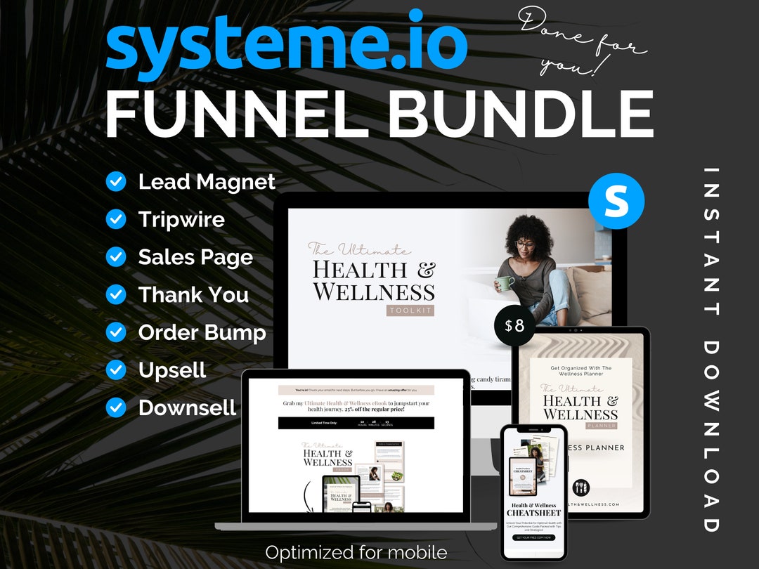 Systeme.io Funnel Bundle Boho Neutral Lead Optin Tripwire Sale Page Templates Systeme Io