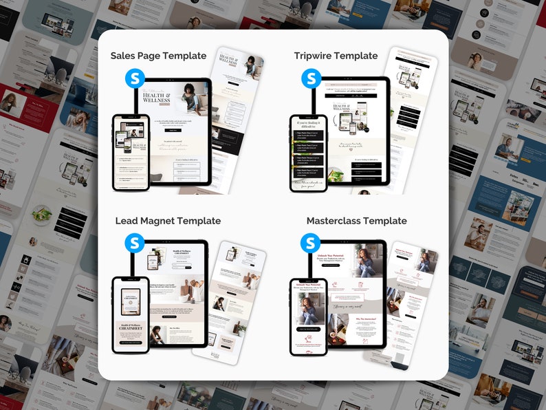 Systeme.io template bundle Systemeio bundle opt-in lead magnet tripwire sales page Systeme io template Masterclass Template PLR Template membership
Coaching funnel template Online Course sales page Template mockup, done for you Pinterest landing page