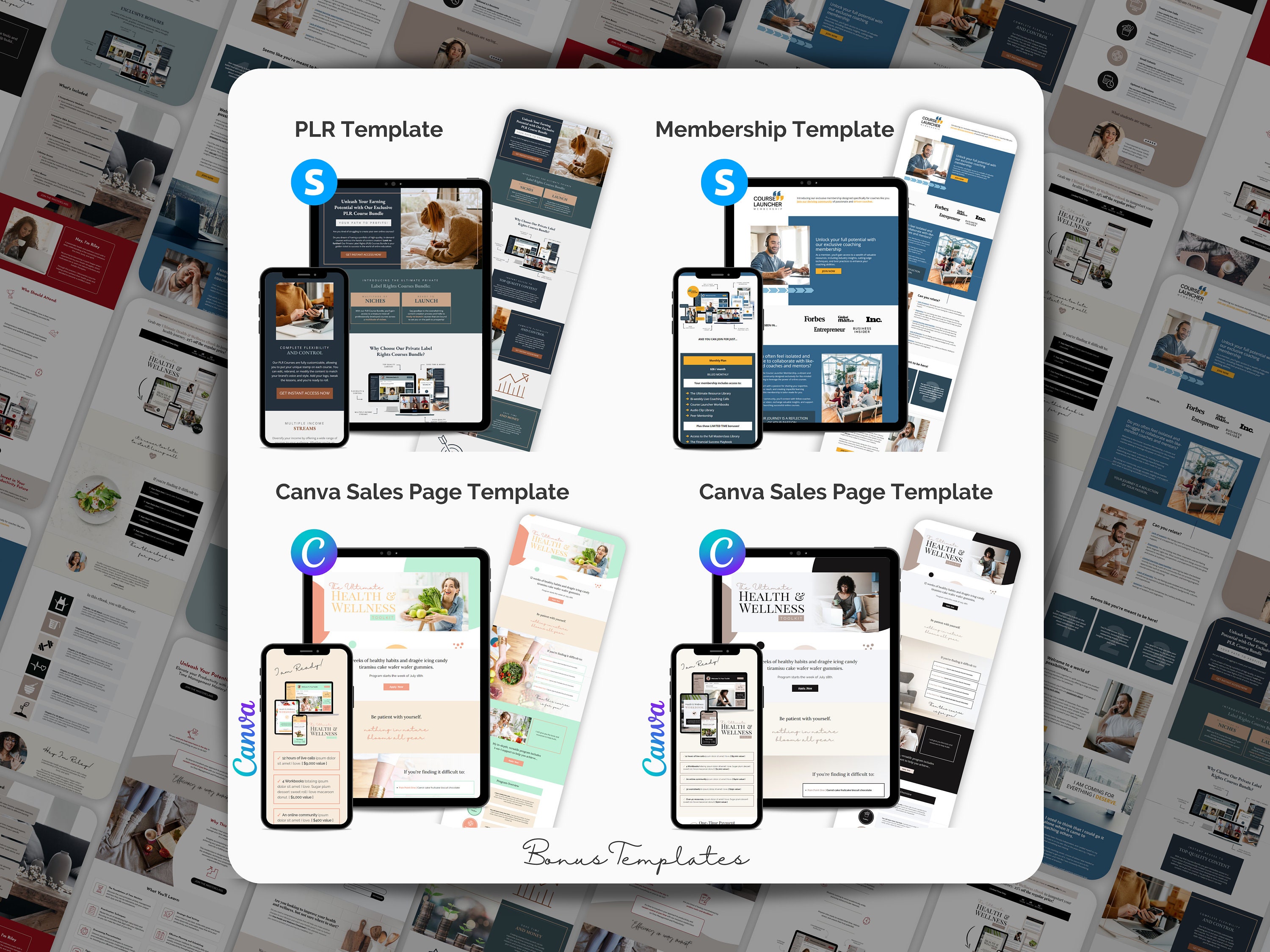 System.io Templates Systeme.io Funnel Shop Bundle Template Bundle Sales Page Membership PLR ...
