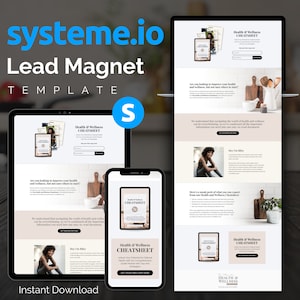 Boho Neutral Systeme.io Lead Magnet Systemeio Opt-in Template with Upsell Template Coaching Funnel Template Systeme io landing page