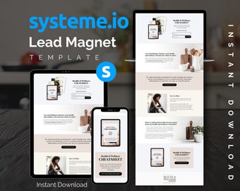 Boho Neutral Systeme.io Lead Magnet Systemeio Opt-in Template with Upsell Template Coaching Funnel Template Systeme io landing page