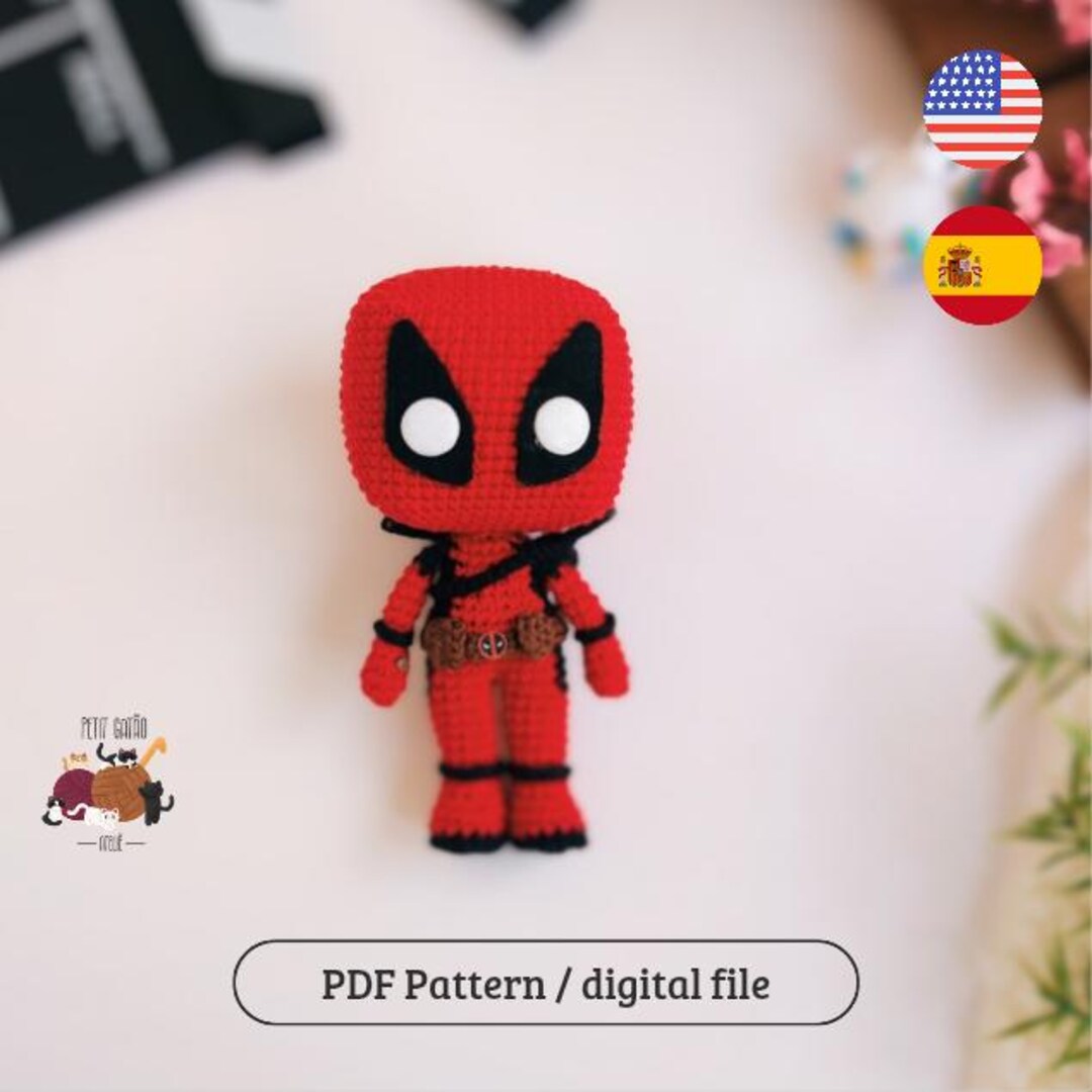 Knitting Pattern Deadpool Tutorial: Deadpool Amigurumi Pattern - Fanart PDF - Etsy