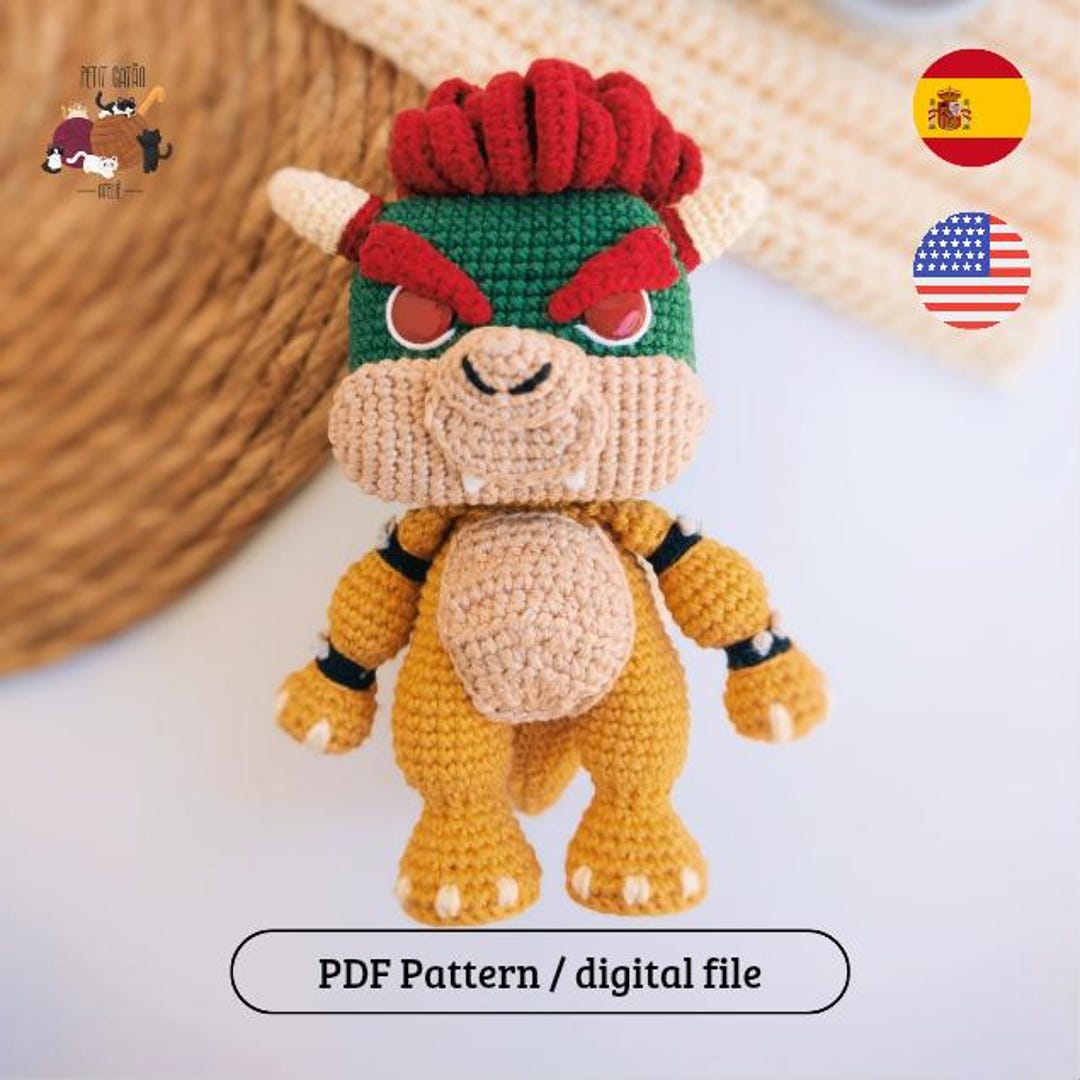 Tutorial: Bowser (mario Bros) Amigurumi Pattern - Fanart PDF - Etsy
