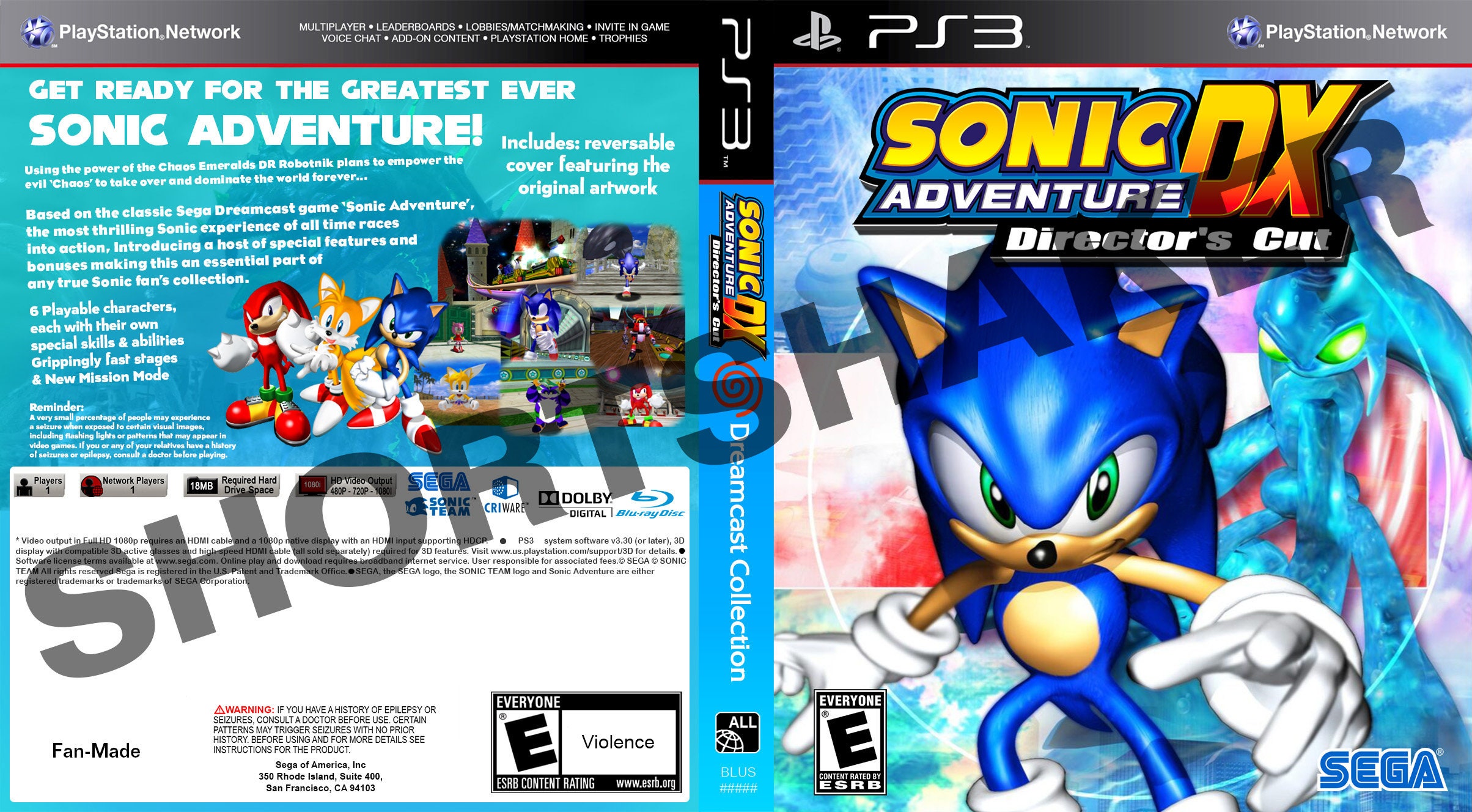 Sonic Adventure 2 Ps3 Jogo Infantil Criança Promoção Digital