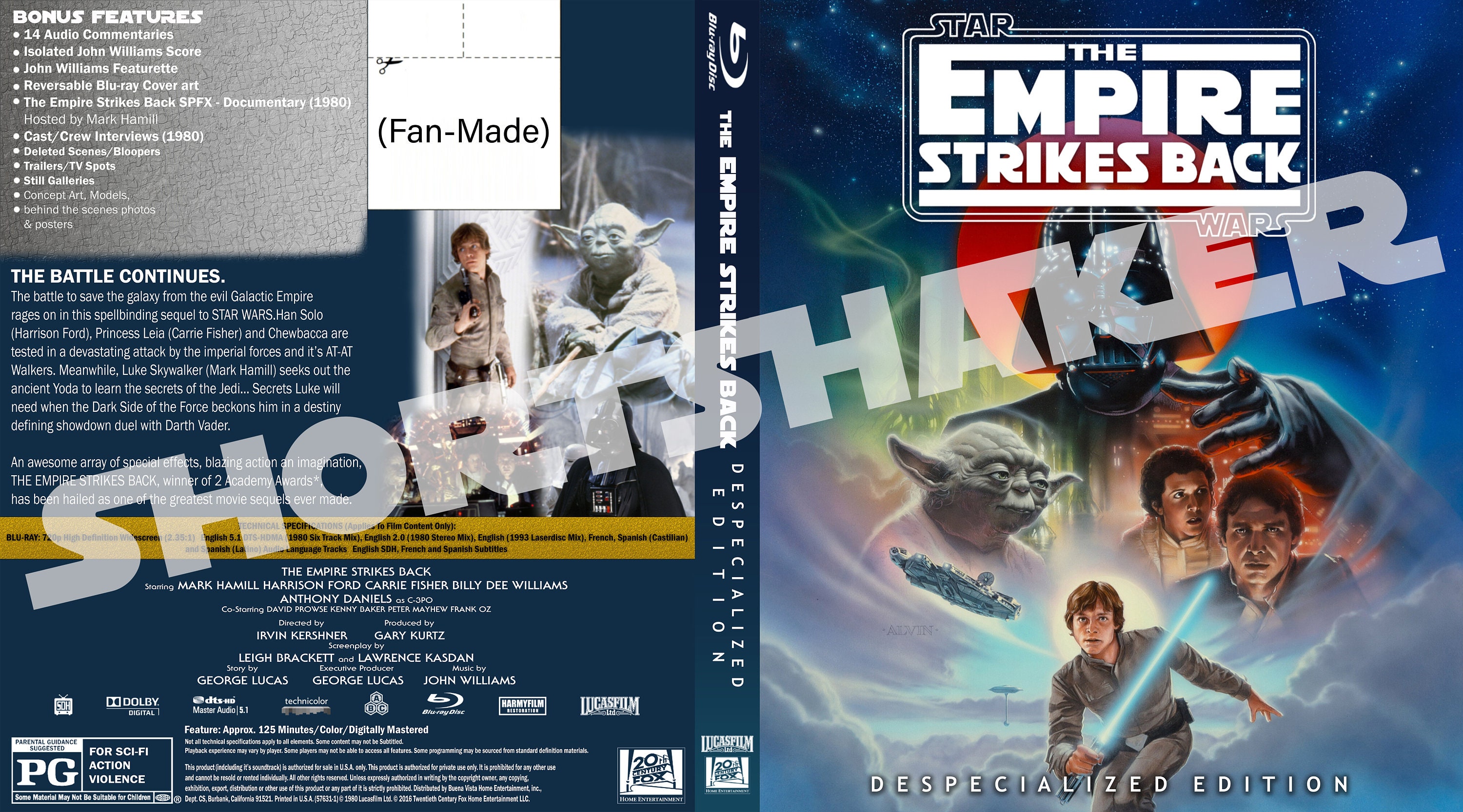 The Empire Strikes Back 1980 Despecialized Edition Custom Bluray Cover