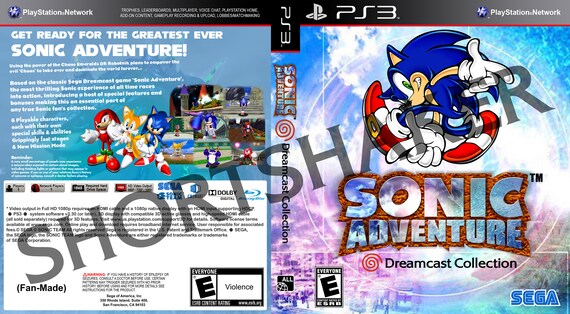 Sonic Adventure DX Director's Cut Custom PS3 Cover (no Game