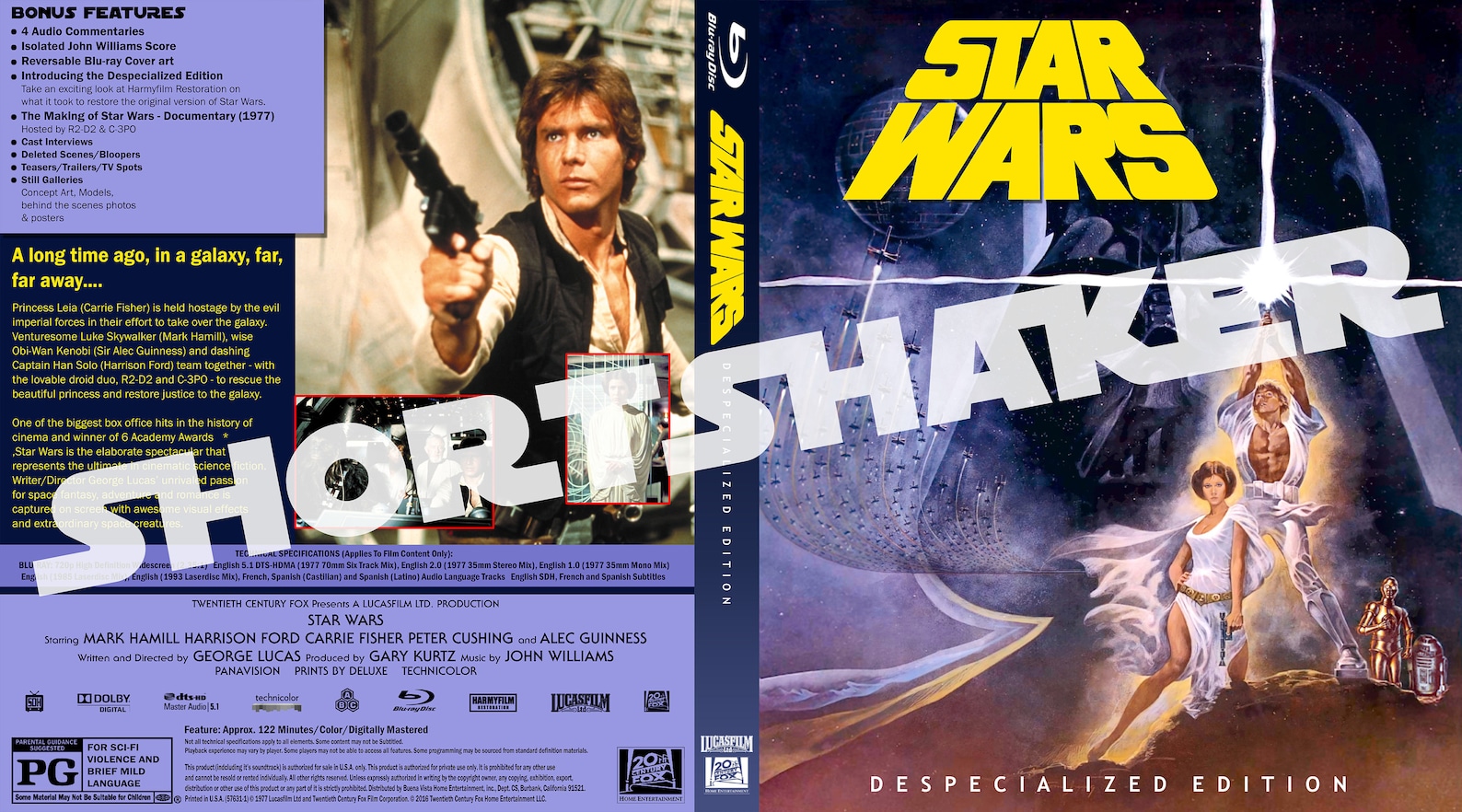 Star Wars 1977 Despecialized Edition Custom Bluray Cover 1990 VHS Art