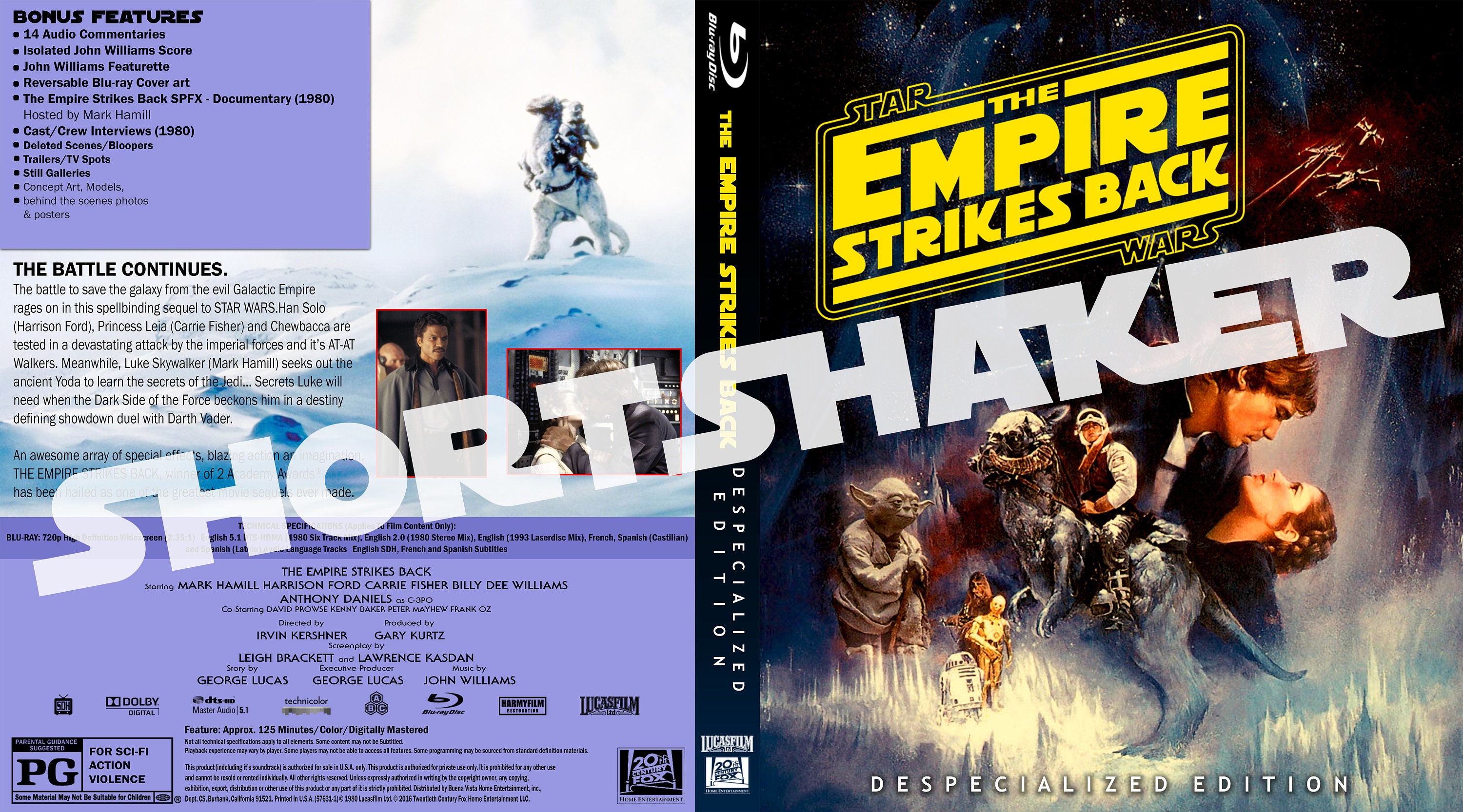 The Empire Strikes Back Despecialized Edition Custom Bluray Cover 1990