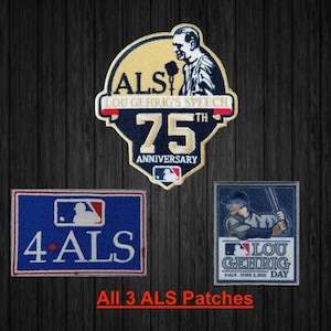 Three Lou Gehrig Day Patch es 4 ALS MLB June 2 2021 Baseball Jersey Patch Yankees  - Major League Baseball Patch 4 ALS