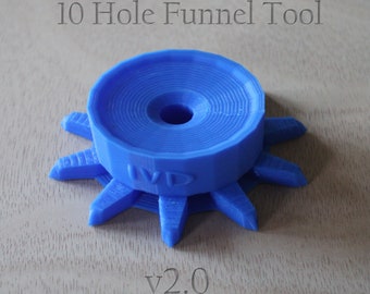 Strumento per imbuto per tazza a 10 fori v2.0 / Colata di vernice fluida acrilica Bloom Flower Spin Sweep / Gadget stampato in 3D / IndiVisualDesigns IVD©