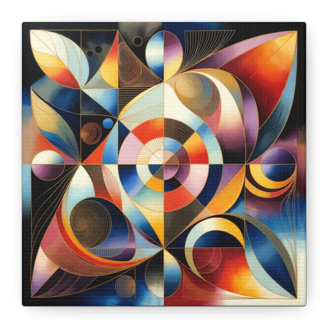 Abstract Geometric Color Wheel Canvas | Matte Stretched Wall Art - Etsy