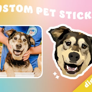 Custom Pet Illustration Sticker | Digital File | Custom Printable | Personalized Dog Sticker | Pet Lover Gift | Personalized Pet Sticker