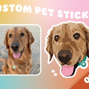 Custom Pet Sticker | Custom Dog Portrait | Waterproof Vinyl Sticker | Personalized Pet Portrait | Pet Lover Gift
