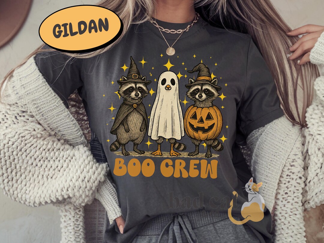 Kid Crew Raccon Boo Crew Raccoon Halloween Shirt: Costume Party Tee - Etsy